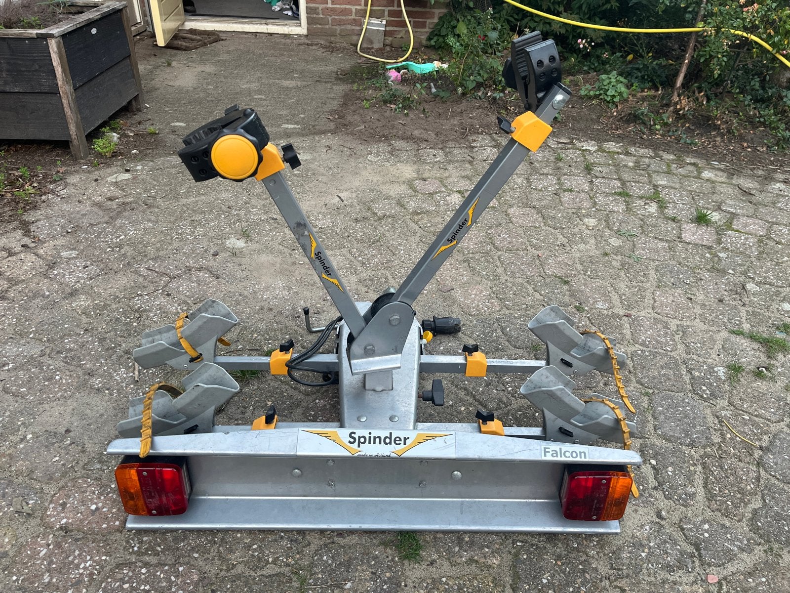 Spinder Falcon trekhaak fietsendrager voor 2 fietsen, Ophalen, 2 fietsen, Gebruikt, Trekhaakdrager