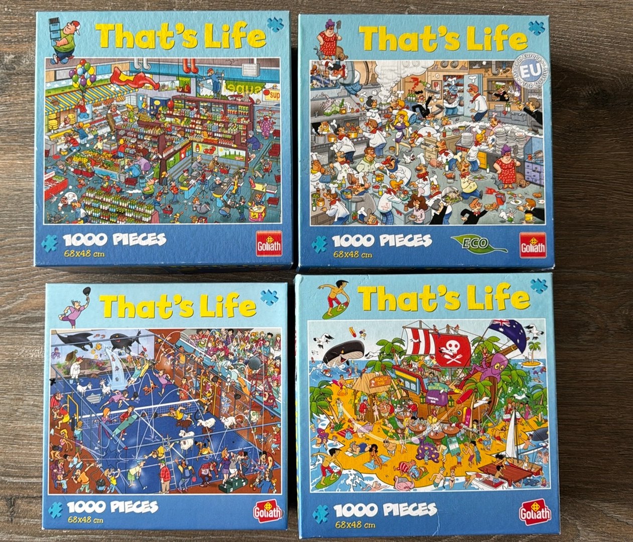 4 thats life puzzels voor 6,00, Ophalen of Verzenden, 500 t/m 1500 stukjes, Zo goed als nieuw