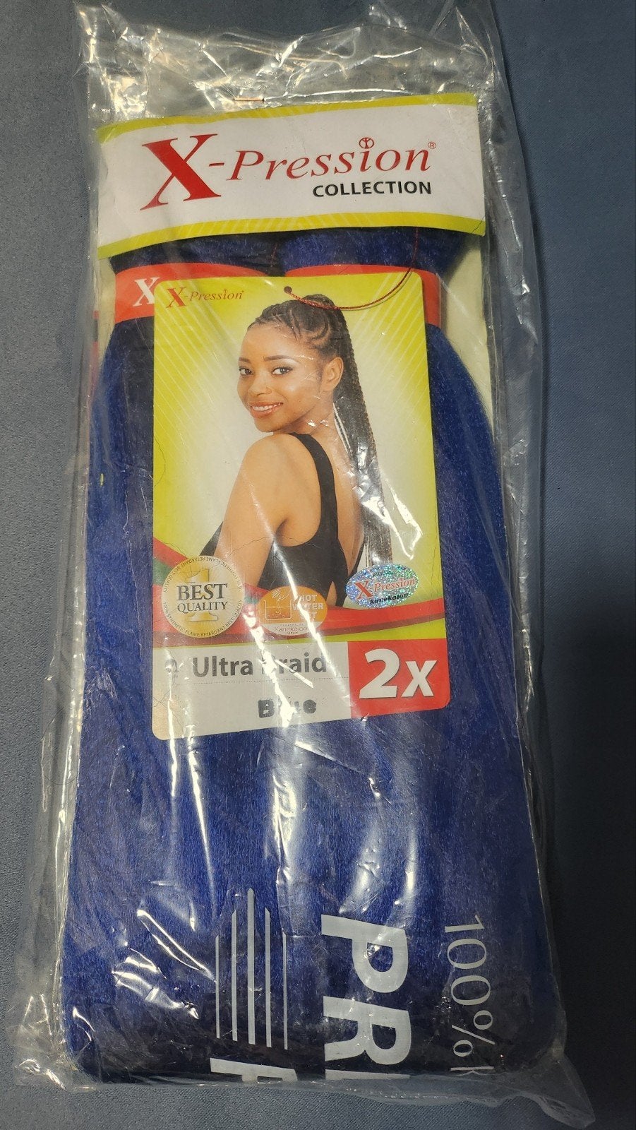 X-Pression Ultra Braid Vlecht Haar - 160gr - Blauw, Ophalen of Verzenden, Nieuw, Pruik of Haarverlenging
