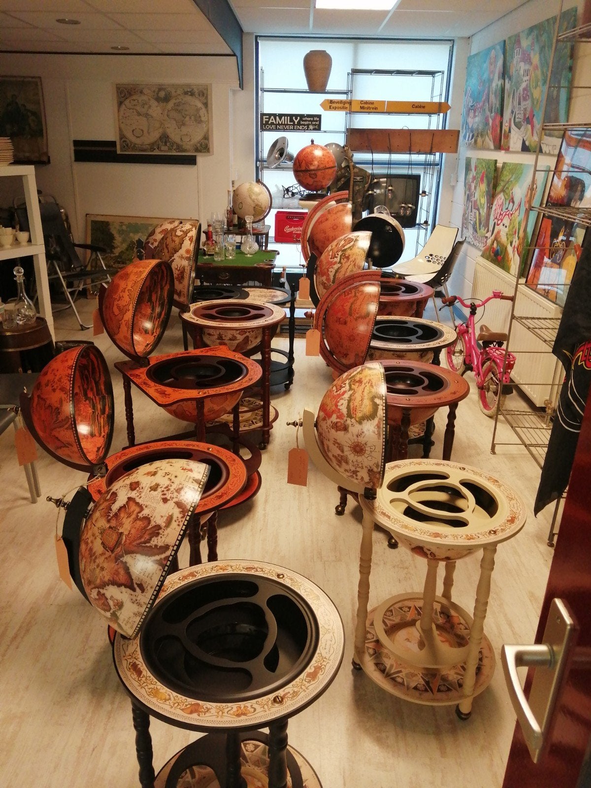 Grote collectie globe barren uit voorraad leverbaar va € 99,, Antiek en Kunst, Ophalen of Verzenden