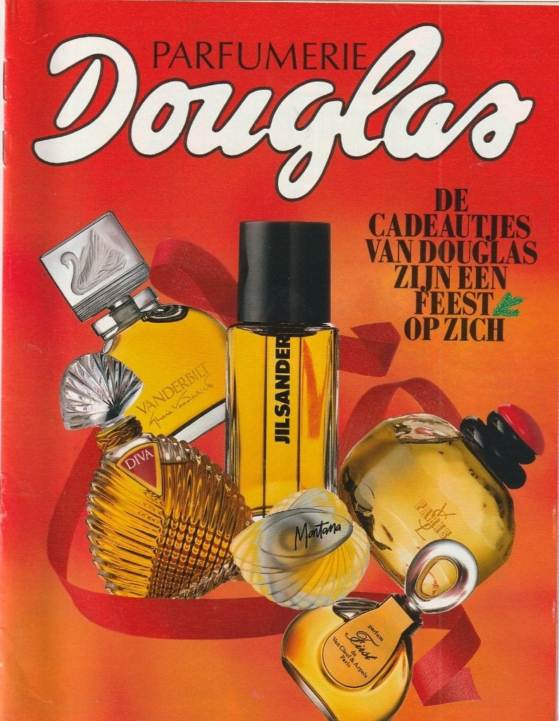 Vintage folder 1989 Douglas met Kerst cadeautjes, Verzenden, 1980 tot heden, Nederland, Tijdschrift