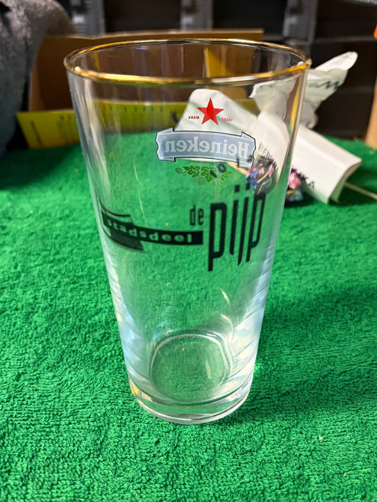 Heineken dubbeldruk de pijp, Verzamelen, Ophalen of Verzenden, Nieuw, Bierglas