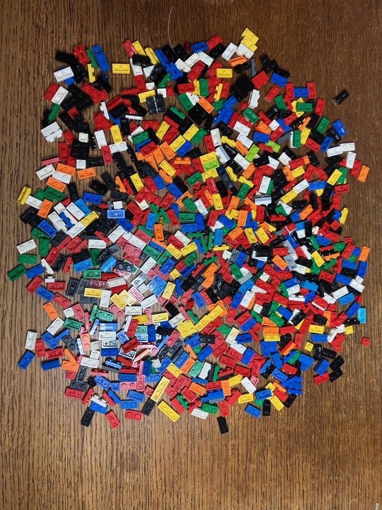 Lot LEGO 600-750 plates 1 bij 1 en 2 in diverse kleuren, Ophalen of Verzenden, Gebruikt, Losse stenen, Lego