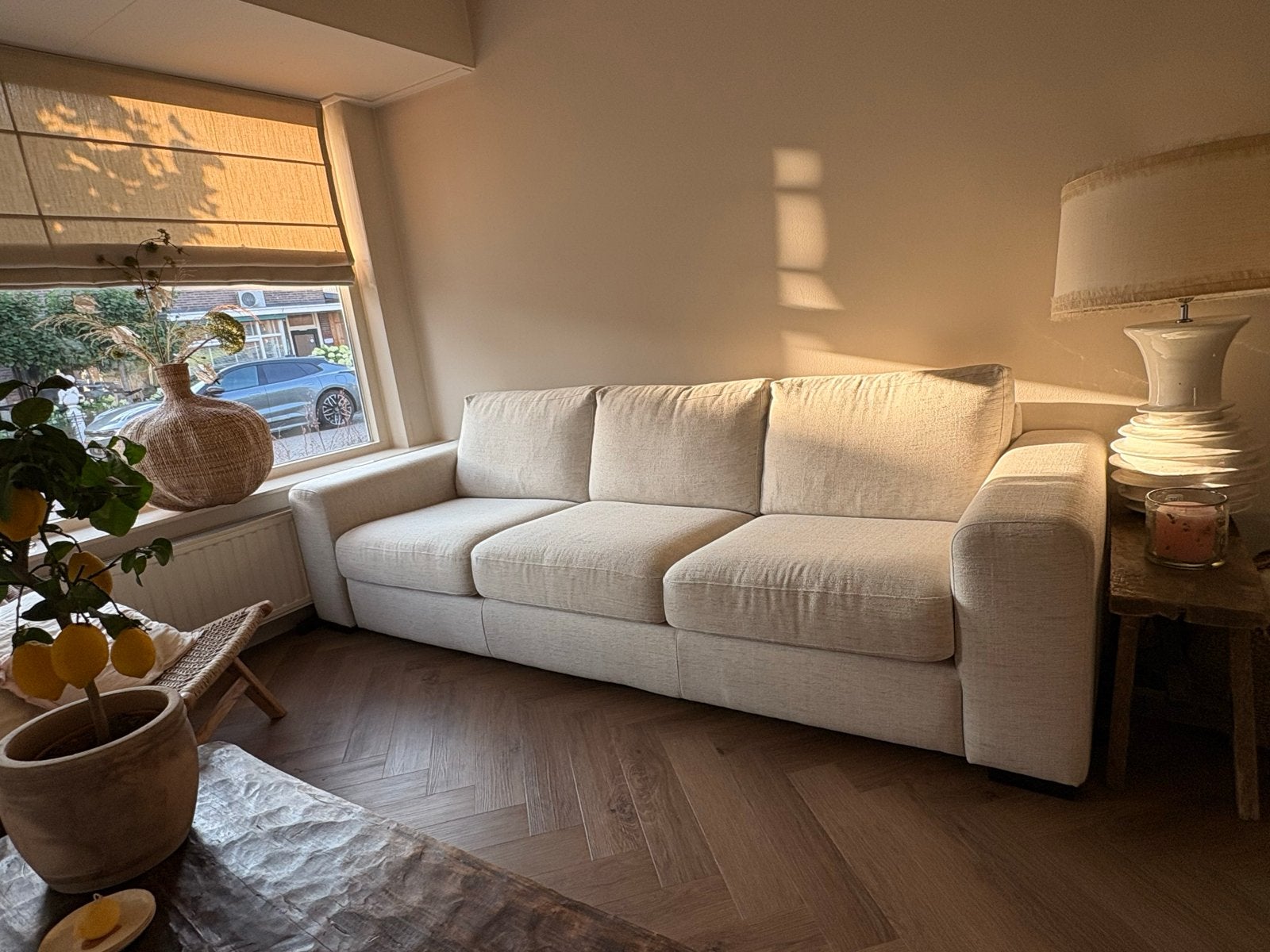 Zo goed als nieuwe bank van Violier at Home met hocker, Ophalen, 250 tot 300 cm, Driepersoons, 75 tot 100 cm