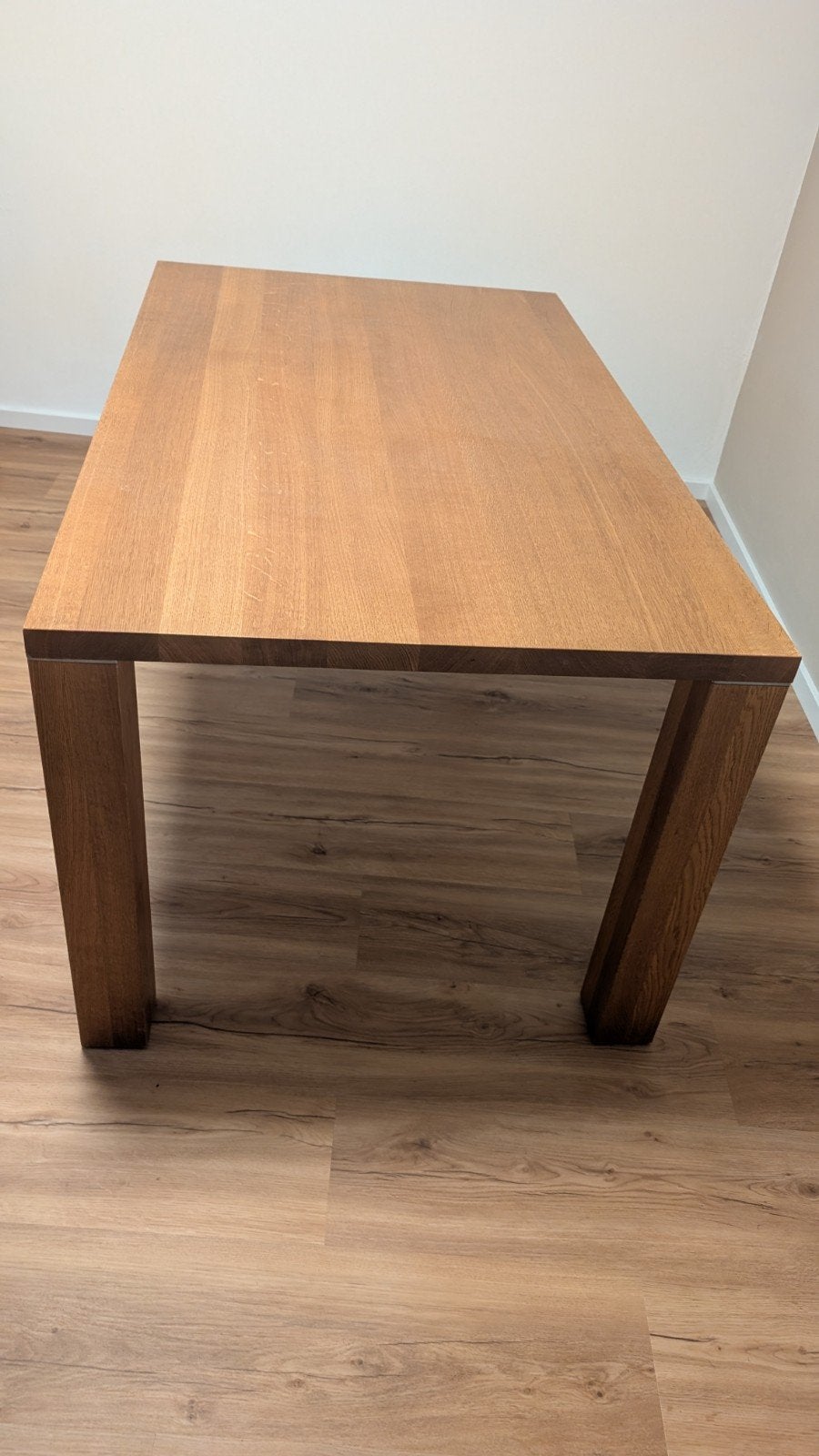 Massief eikenhouten eettafel 150x90,5 - Eijerkamp, Ophalen, Gebruikt, Eikenhout, 50 tot 100 cm