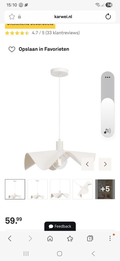 Hanglamp Feline Karwei, Ophalen of Verzenden, Zo goed als nieuw, Kunststof, Modern, Scandinavisch