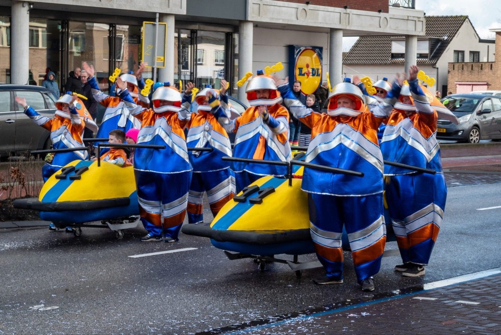 Carnavalskleding Bobsleeteam - Compleet Pak, Ophalen, Gedragen, Carnaval, Kleding