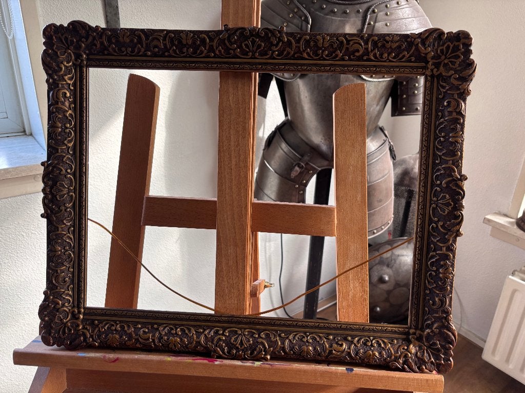 Sierlijke klassieke schilderijlijst / fotolijst goud-brons, Ophalen of Verzenden, Glas, Goud, Fotolijst