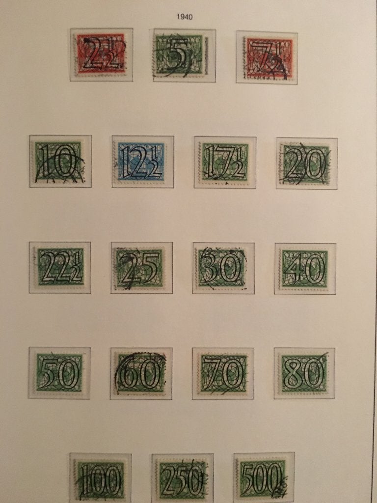 i17R Nederland 1940 NVPH 356 tm 373 - Guilloche compleet ges, Ophalen of Verzenden, Na 1940, Gestempeld
