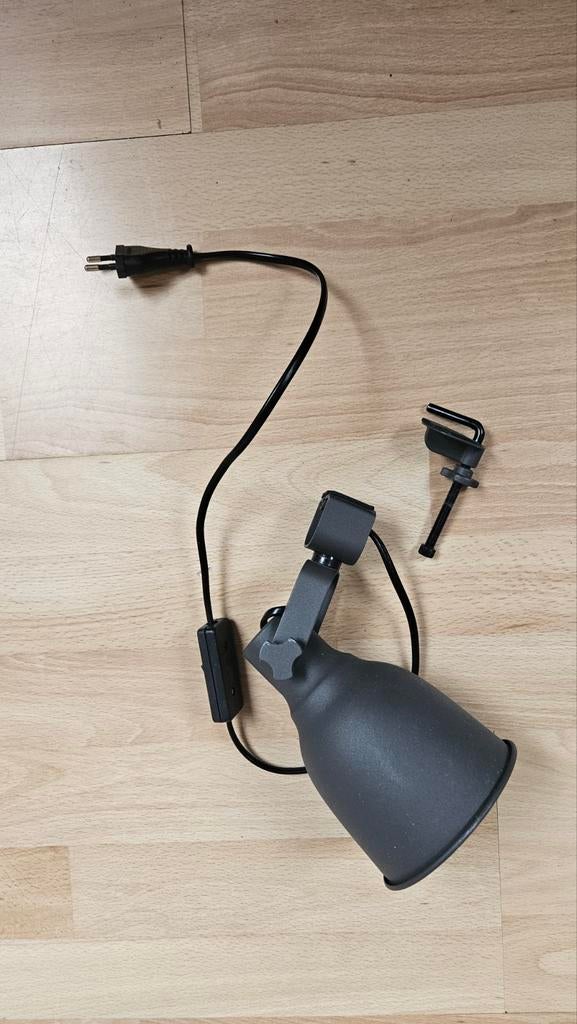 Zwarte klemlamp / spotje met schakelaar van Ikea, Huis en Inrichting, Ophalen, Gebruikt, Modern, Industrieel