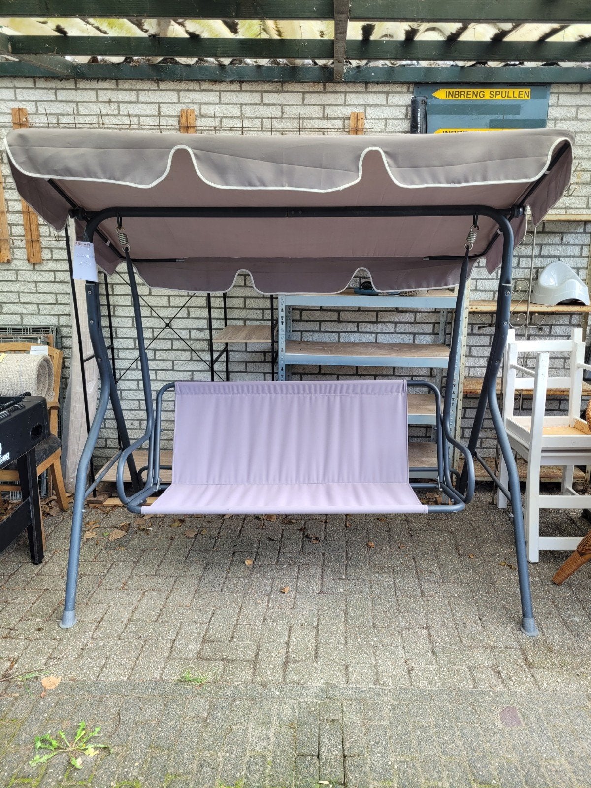 schomelbank tuinschommel grijs, Tuin en Terras, Ophalen, Gebruikt, Schommelbank