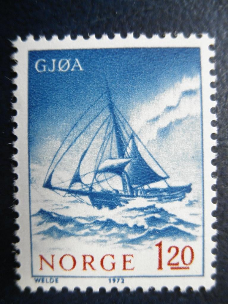 Postzegels Noorwegen 1972 schepen, Gjoa - cw 1,50 postfris, Ophalen of Verzenden, Noorwegen, Postfris