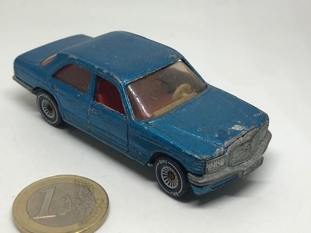 Mercedes 500 SE Blauw, Siku, Hobby en Vrije tijd, Ophalen of Verzenden, Gebruikt, Auto, SIKU