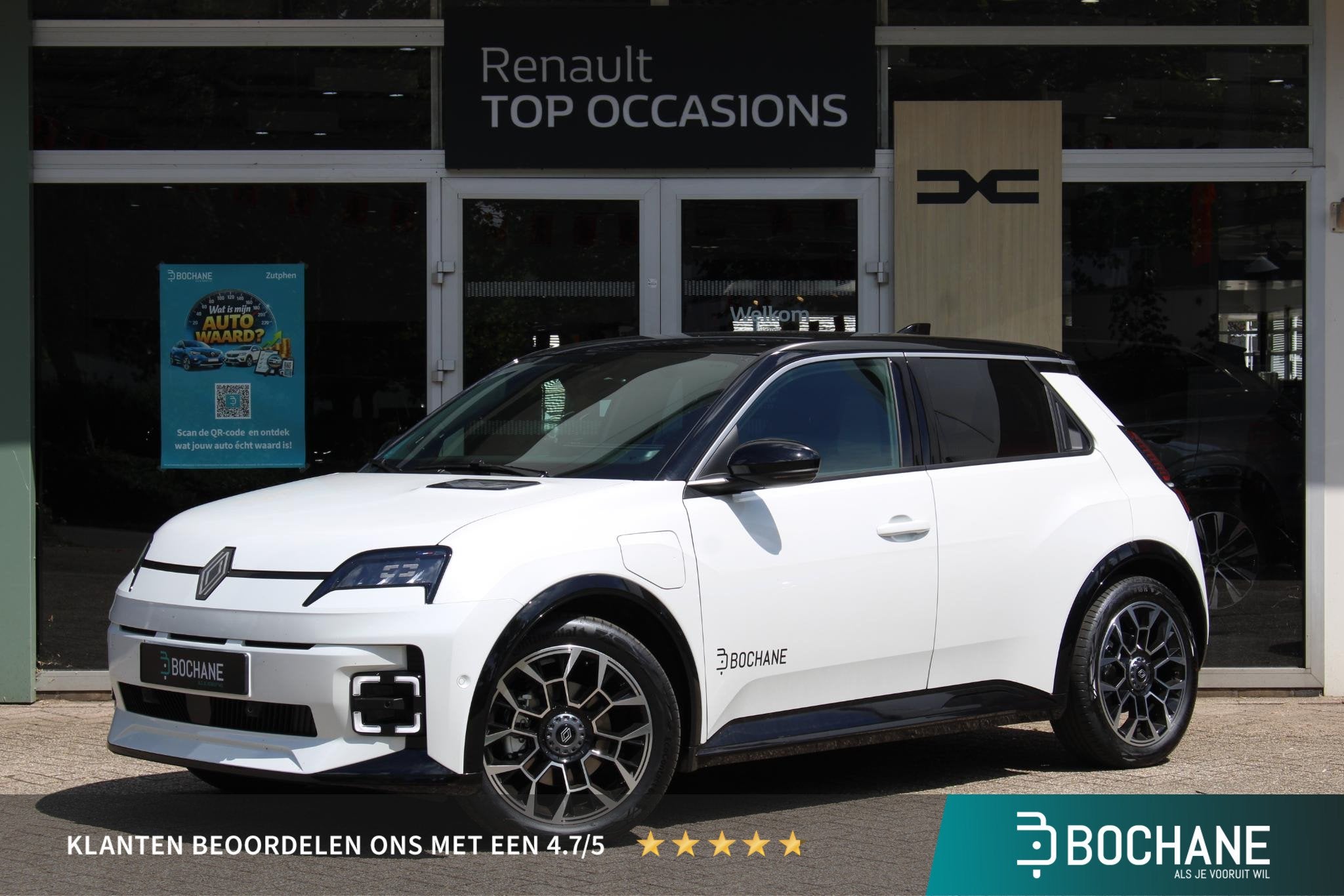 Renault 5 comfort range Roland-Garros 52 kWh | DEMO | Harman, Auto's, Huisgarantie, Leder en Stof, Wit, Origineel Nederlands
