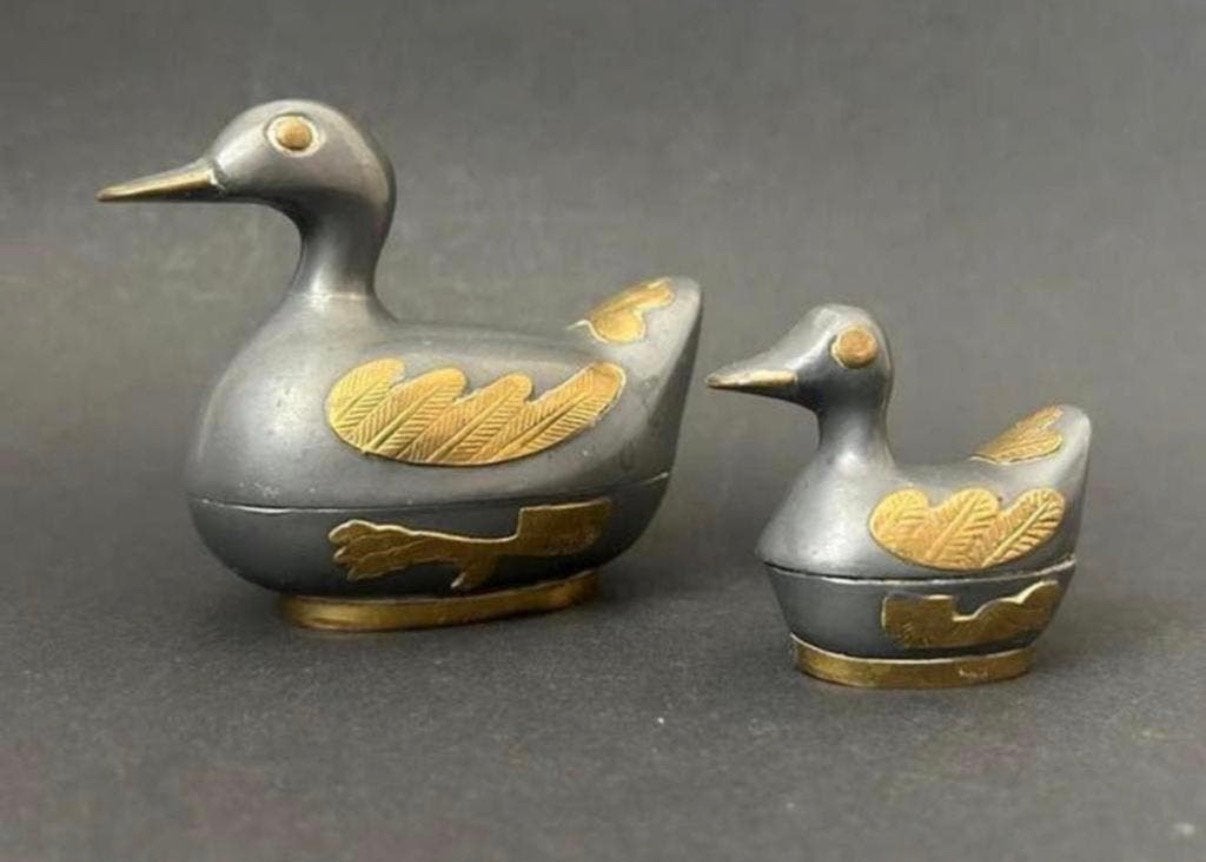 Twee Antiek Tinnen Eendjes, Antiek en Kunst, Ophalen of Verzenden