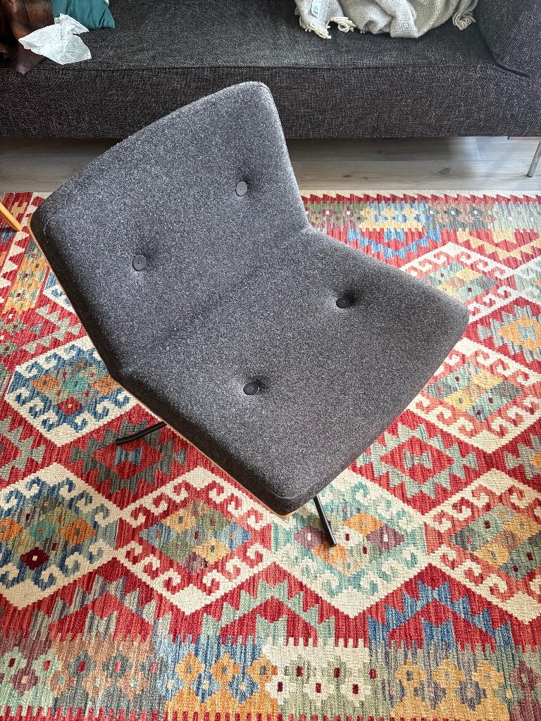 Bolia Bullet fauteuille Qual wollen bekleding walnoot fineer, Ophalen, 75 tot 100 cm, Zo goed als nieuw, Modern / Scandinavisch
