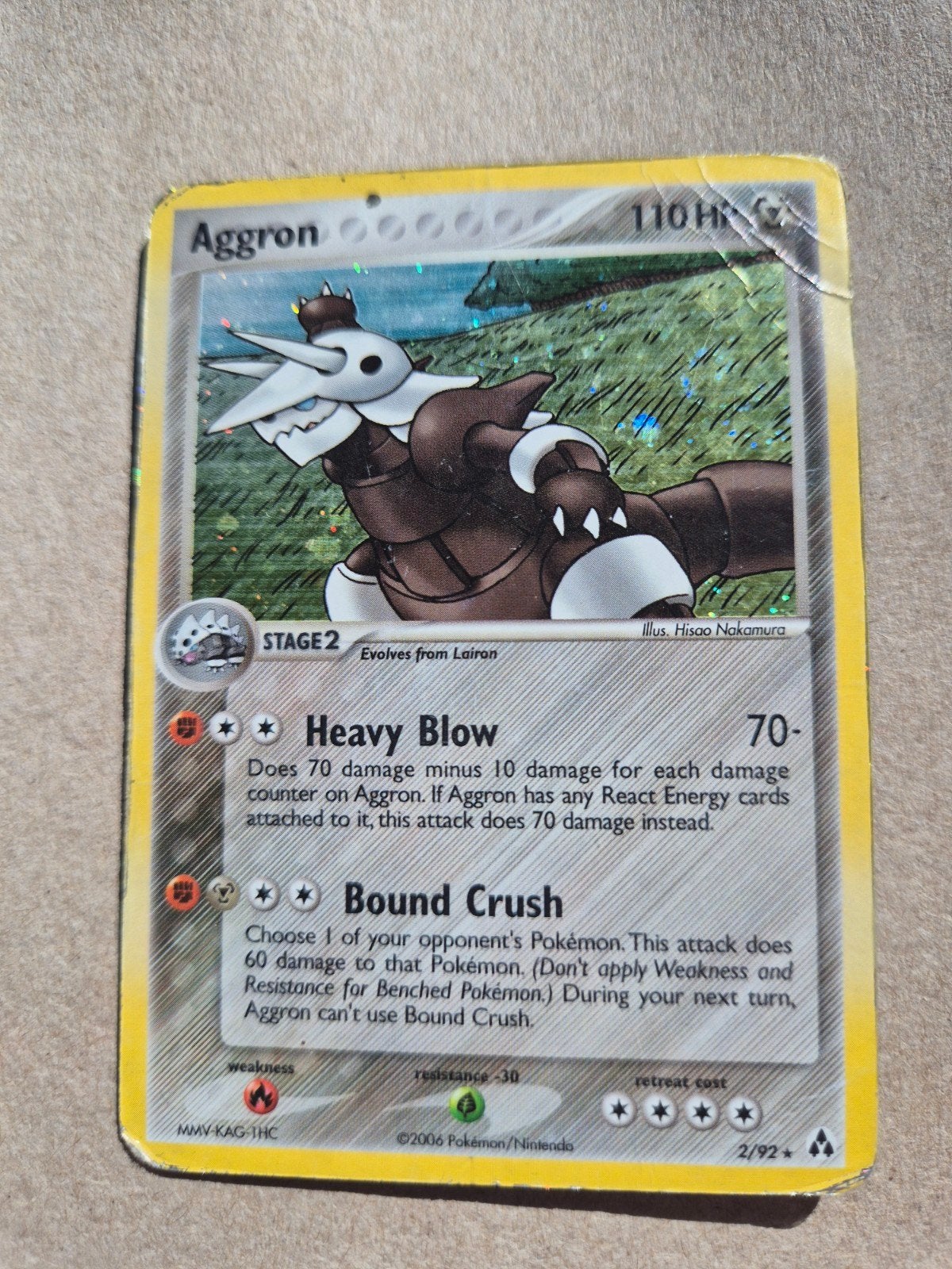 Pokémon Kaart Aggron 110 HP - MMV-KAG-1HC, Ophalen of Verzenden, Gebruikt, Losse kaart