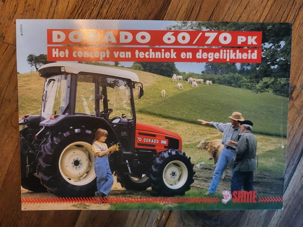 tractor folder Same DORADO 60/70 pk, Boeken, Catalogussen en Folders, Ophalen of Verzenden, Zo goed als nieuw, Folder