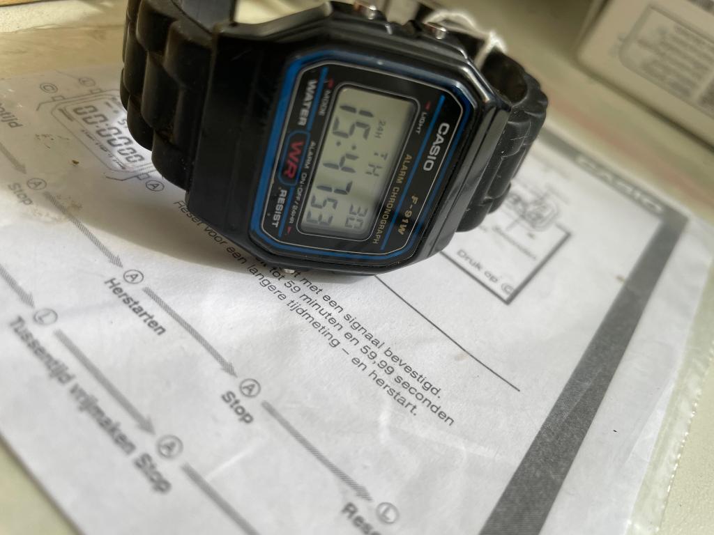 Casio Horloge F-91W Digitaal, Casio, Kunststof, Polshorloge, Kunststof