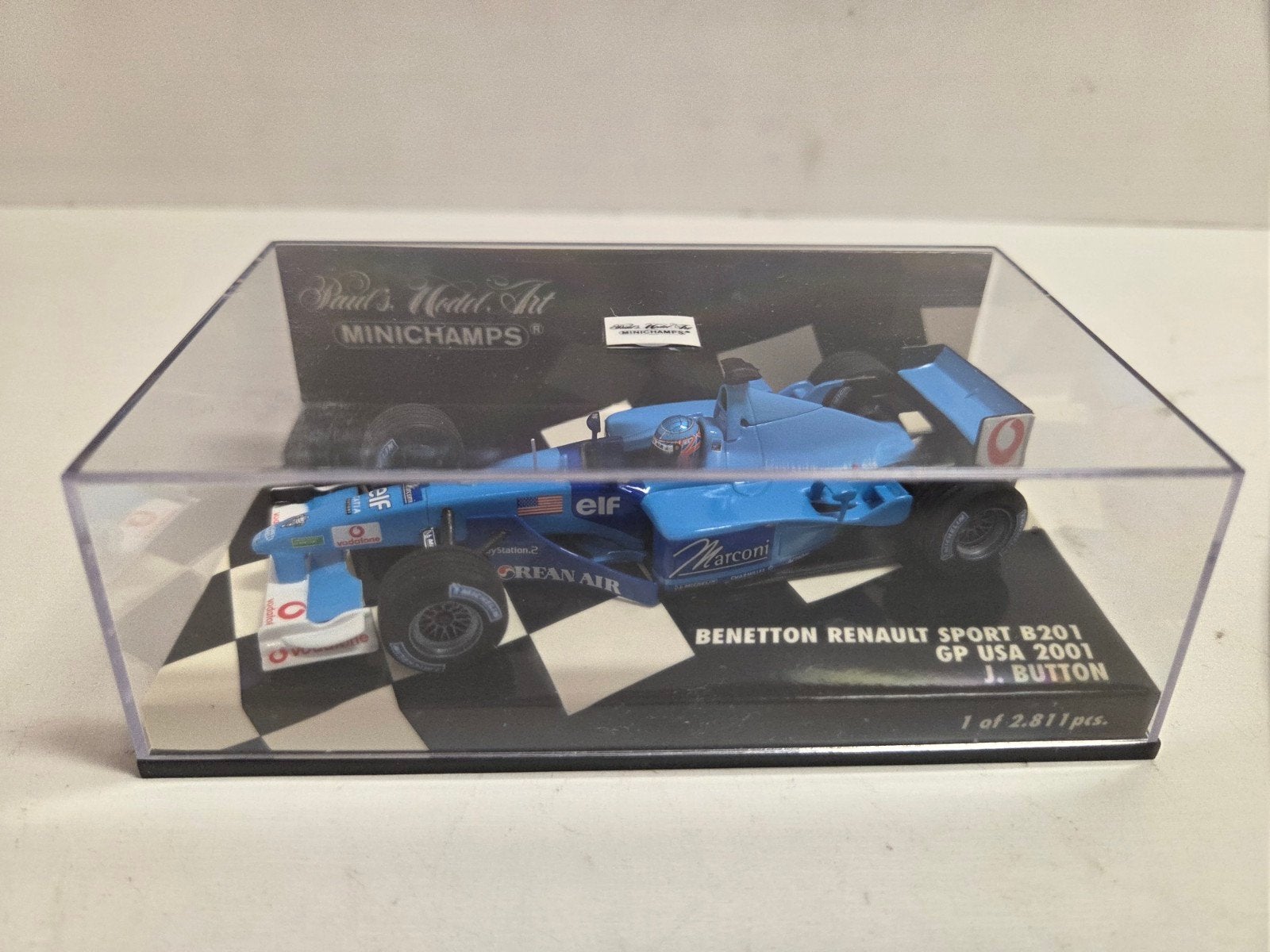 Minichamps Benetton Renault Sport B201 GP USA Button, Auto, ., Ophalen of Verzenden, Zo goed als nieuw