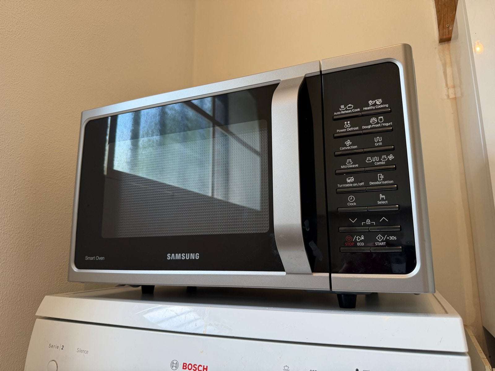 Samsung Smart Oven MW5000H Combimagnetron - Nieuw!, Ophalen, Combimagnetron, Zo goed als nieuw, Draaiplateau