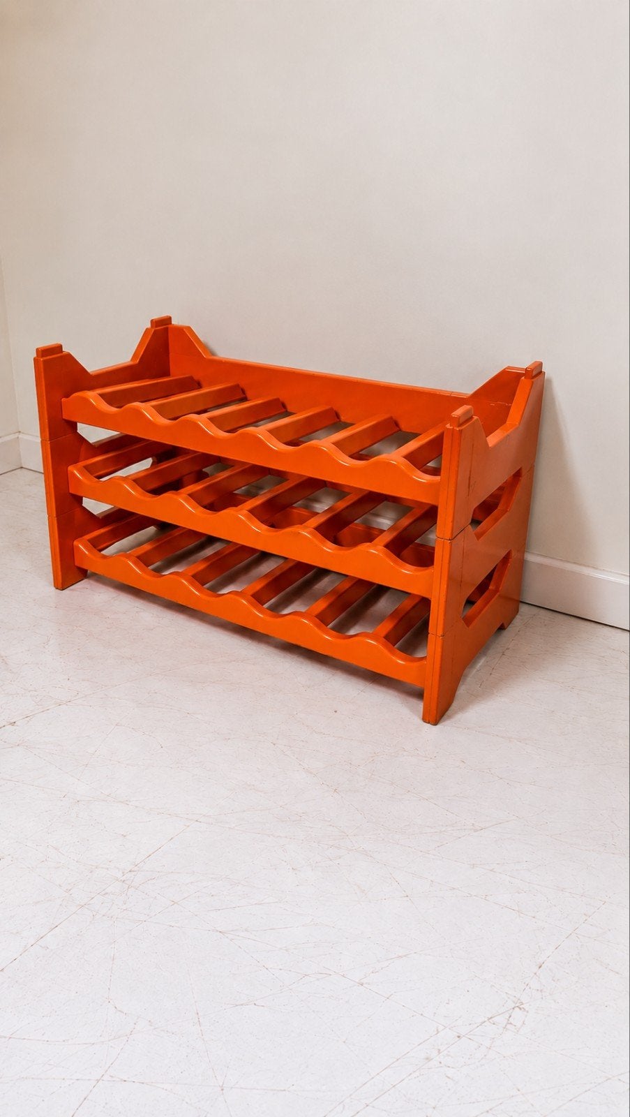 Vintage Oranje Modulair Wijnrek, Kunststof, Gebruikt, 15 tot 25 flessen, Ophalen of Verzenden