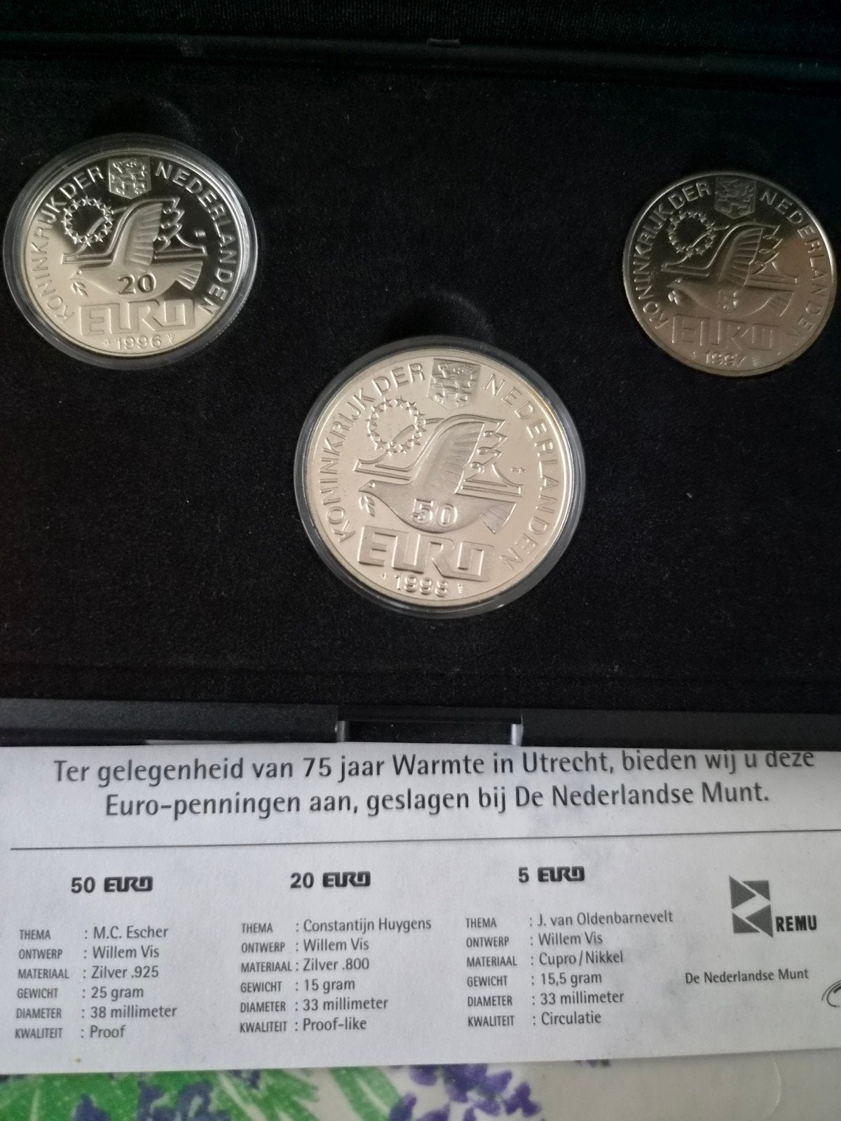 Nederlandse Munt Euro-penningen set (3 munten), Postzegels en Munten, Ophalen, Setje, Koningin Beatrix, Zilver