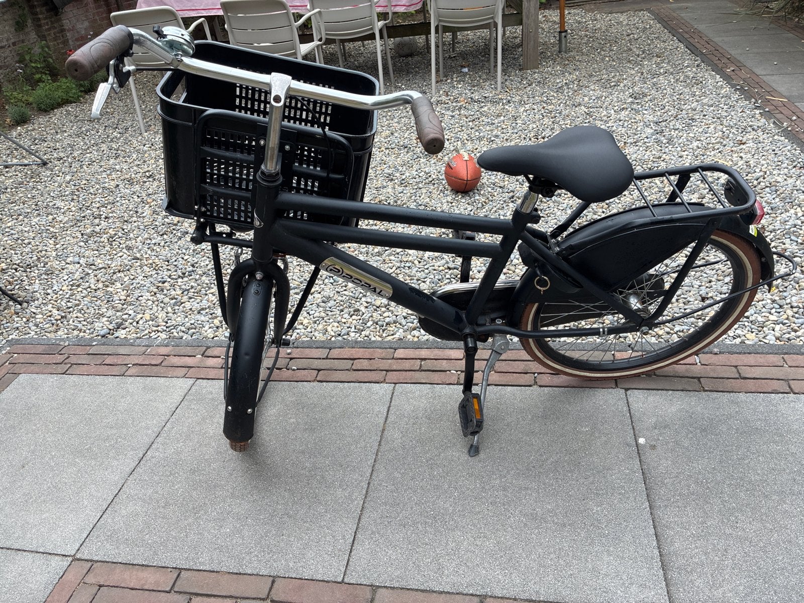Popal jongensfiets 7-11 jaar met krat en handrem, Gebruikt, Velgrem, Minder dan 49 cm, Ophalen