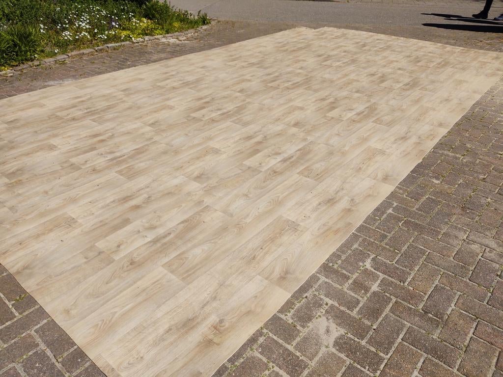 Vloer zeil Eiken Novilon Vinyl (PVC) 6,80 x 3,75m (-40x40cm), Huis en Inrichting, Ophalen, Bruin, Vinyl, 10 tot 25 m²