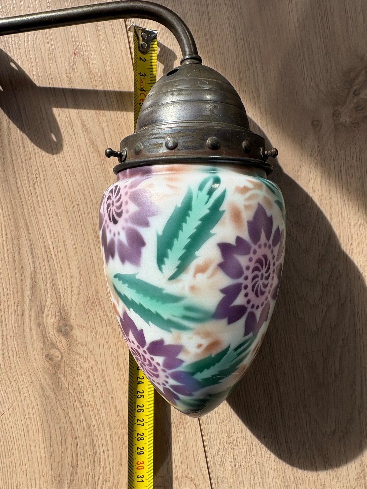 Vintage Art Deco Wandlamp met Bloemmotief, Ophalen of Verzenden