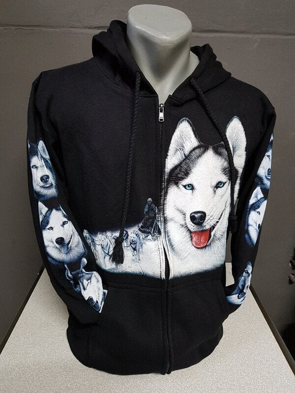 Zwart vest, Husky, slede hond, printvest, Ophalen of Verzenden, Nieuw, Overige maten, Zwart
