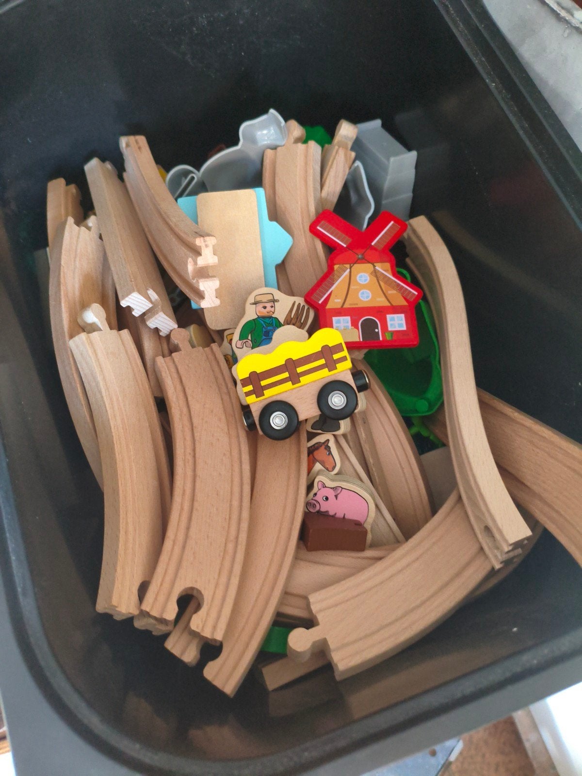Houten treinbaan en accessoires, Ophalen of Verzenden