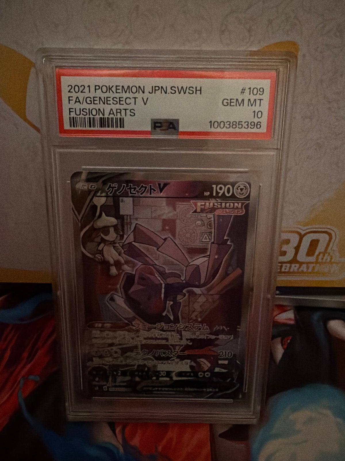 Pokémon Genesect V Full Art PSA 10 Gem Mint, Ophalen, Zo goed als nieuw, Losse kaart