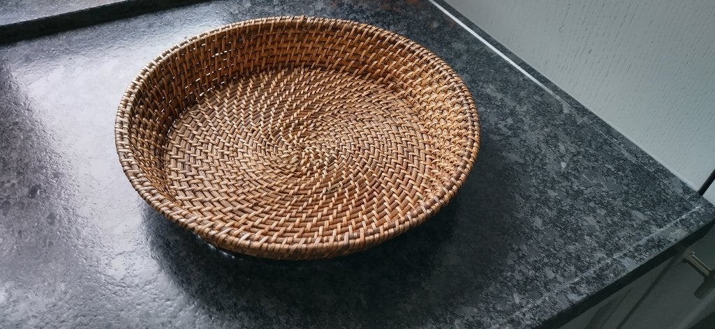 Rieten dienblad nieuw, Overige materialen, Rond, Nieuw, Ophalen of Verzenden