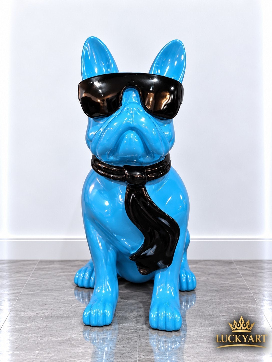 Zittende Hond met Bril 60 cm – Polyester Beeld – €70, Ophalen, Nieuw, Kunststof