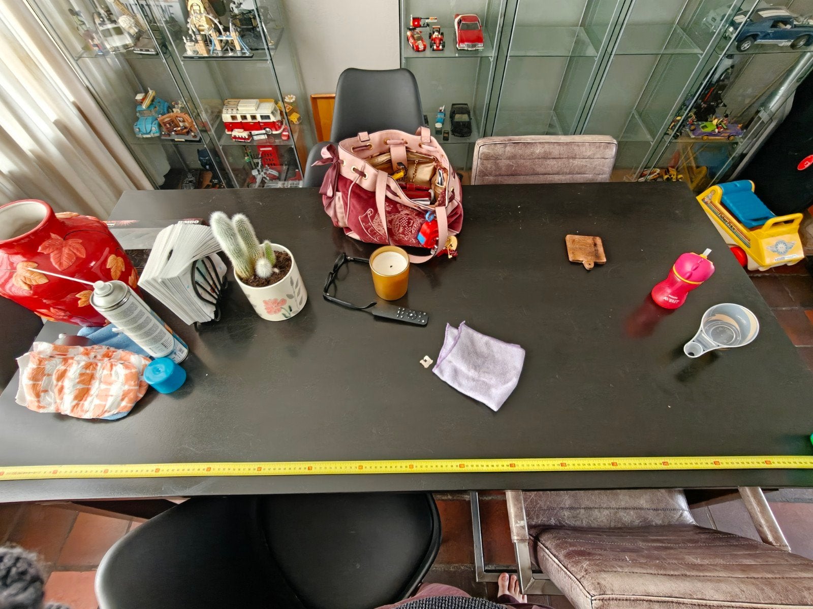 Eettafel met 2 lades (180x90x77,5 cm), Gebruikt, 150 tot 200 cm, Vier personen, Rechthoekig