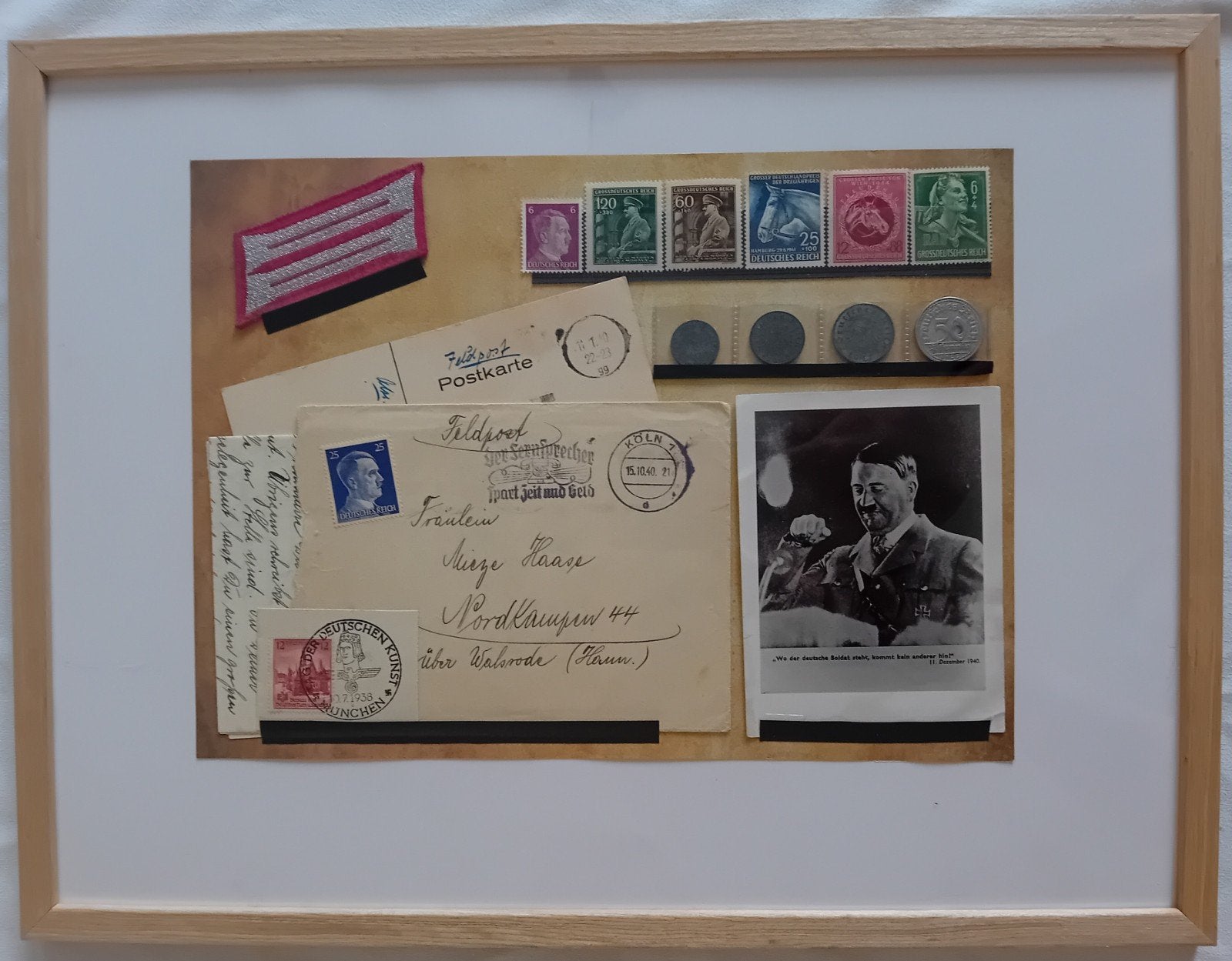 WO2 lijst Groot - Feldpost, Foto, Insigne, Reichspfennig, Ophalen of Verzenden, Overige soorten, Duitsland, Embleem of Badge