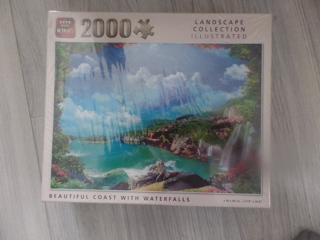 Puzzel Mooie kust met watervallen 2000 stukjes nieuw, Ophalen of Verzenden, Meer dan 1500 stukjes, Nieuw, Legpuzzel
