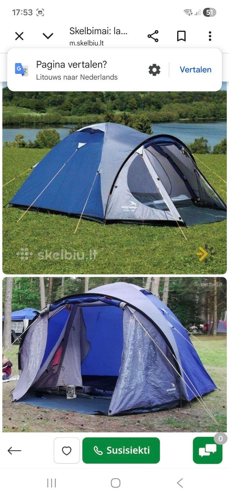 EasyJet camp Torino 500 2 stuks, Ophalen
