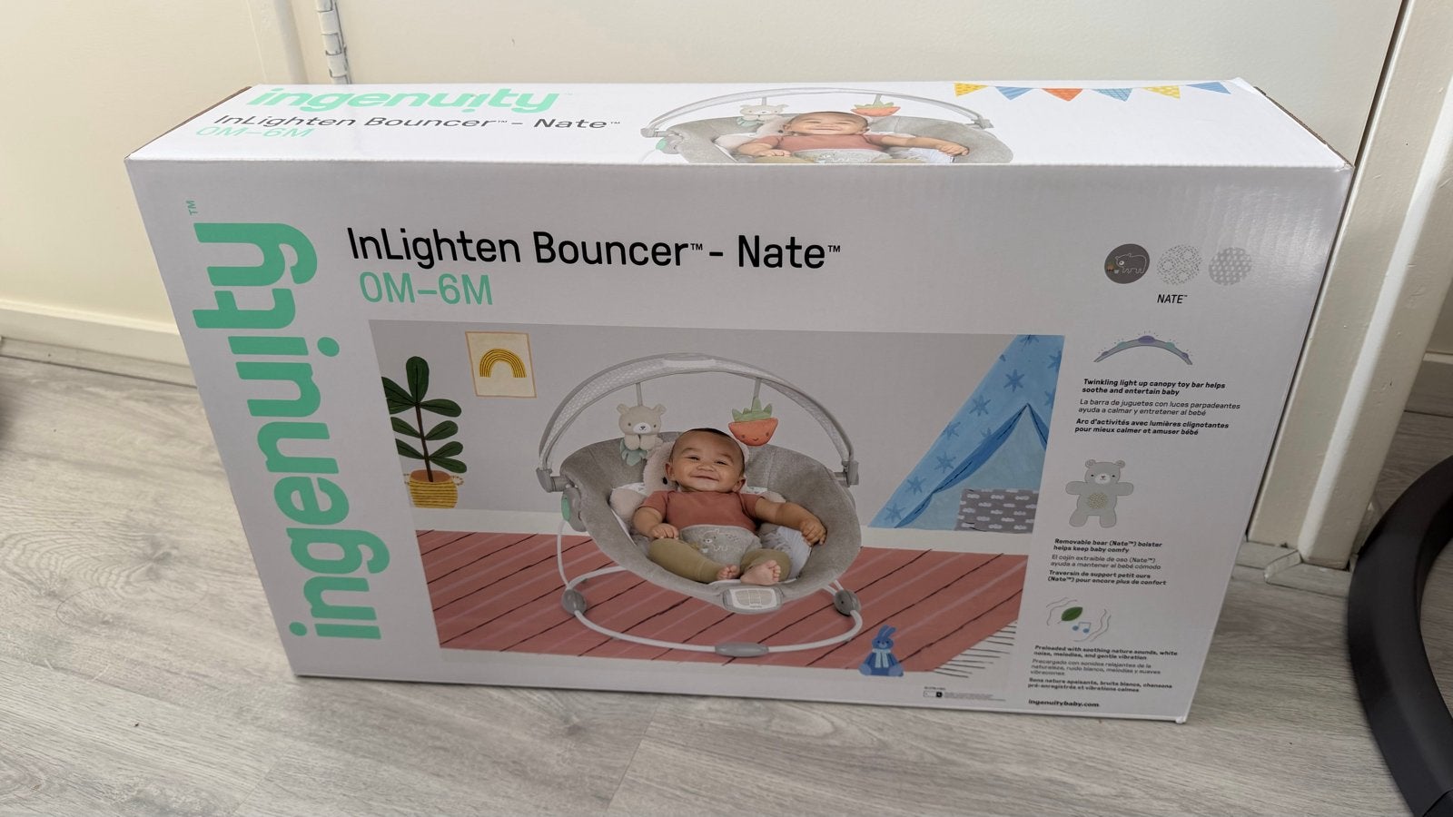 Ingenuity InLighten Bouncer - Nate (0-6M), Ophalen of Verzenden, Nieuw, Overige typen, Met licht