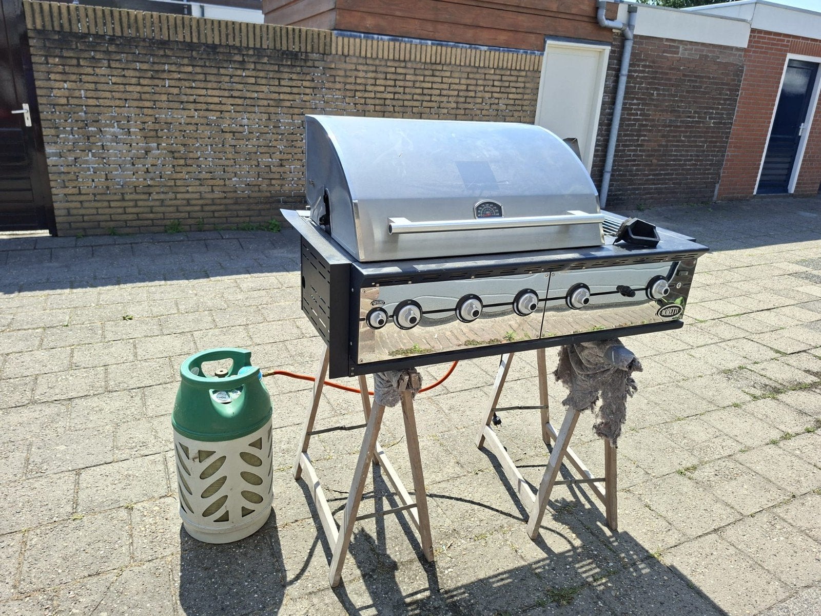 Boretti RVS Gasbarbecue / Inbouw Grill – Incl. braadspit, Ophalen, Zo goed als nieuw, Boretti