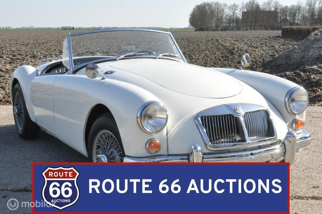 MG MGA 1600 Cabriolet | 1962 | Route 66 Auctions, Auto's, Oldtimers, Overige carrosserieën, Zwart, Bedrijf, Handgeschakeld