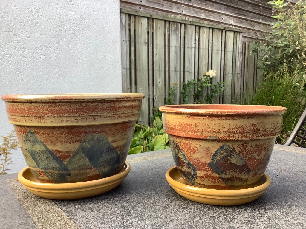 Set terracotta bloempotten, Ophalen, Rond, Binnen, Zo goed als nieuw