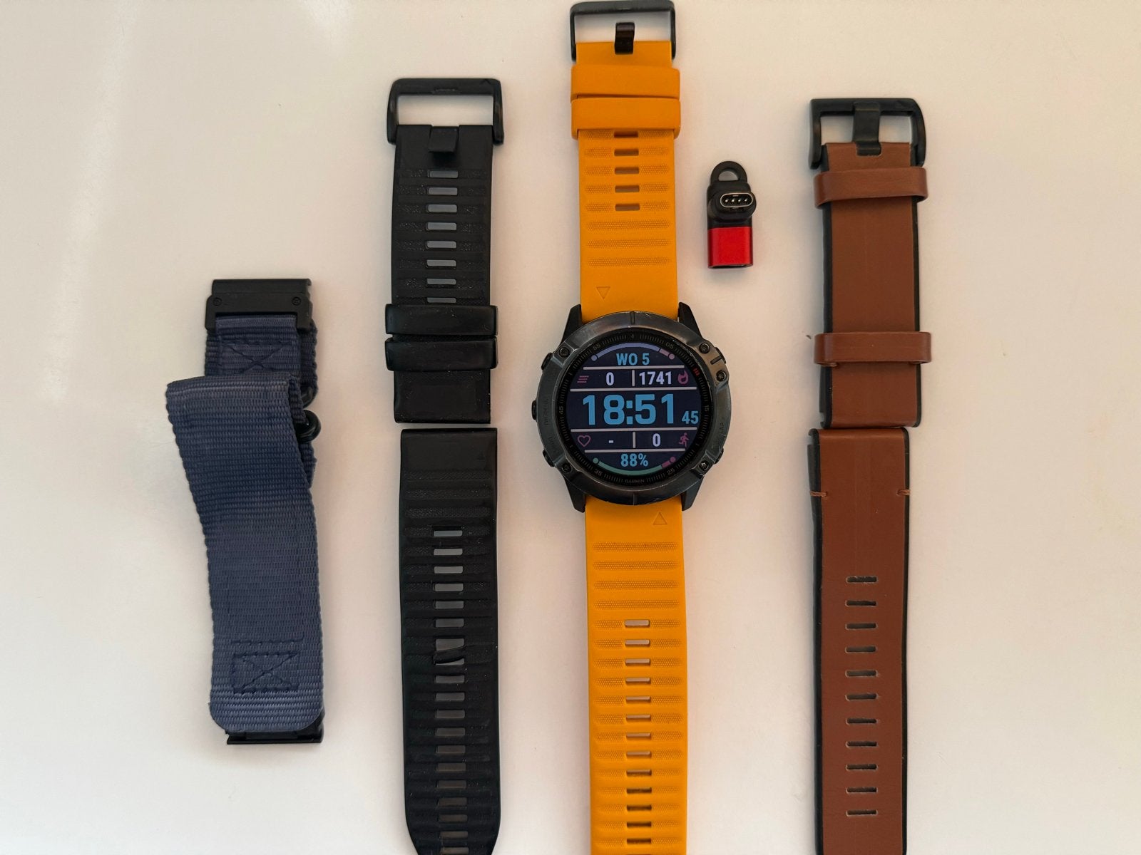 Garmin Fenix 6 Pro X 51 mm met extra bandjes., Afstand, Zwart, Ophalen of Verzenden, Zo goed als nieuw