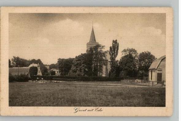 Ede Kerk en dorp nagoenoeg onbebouwd Tranentrekker