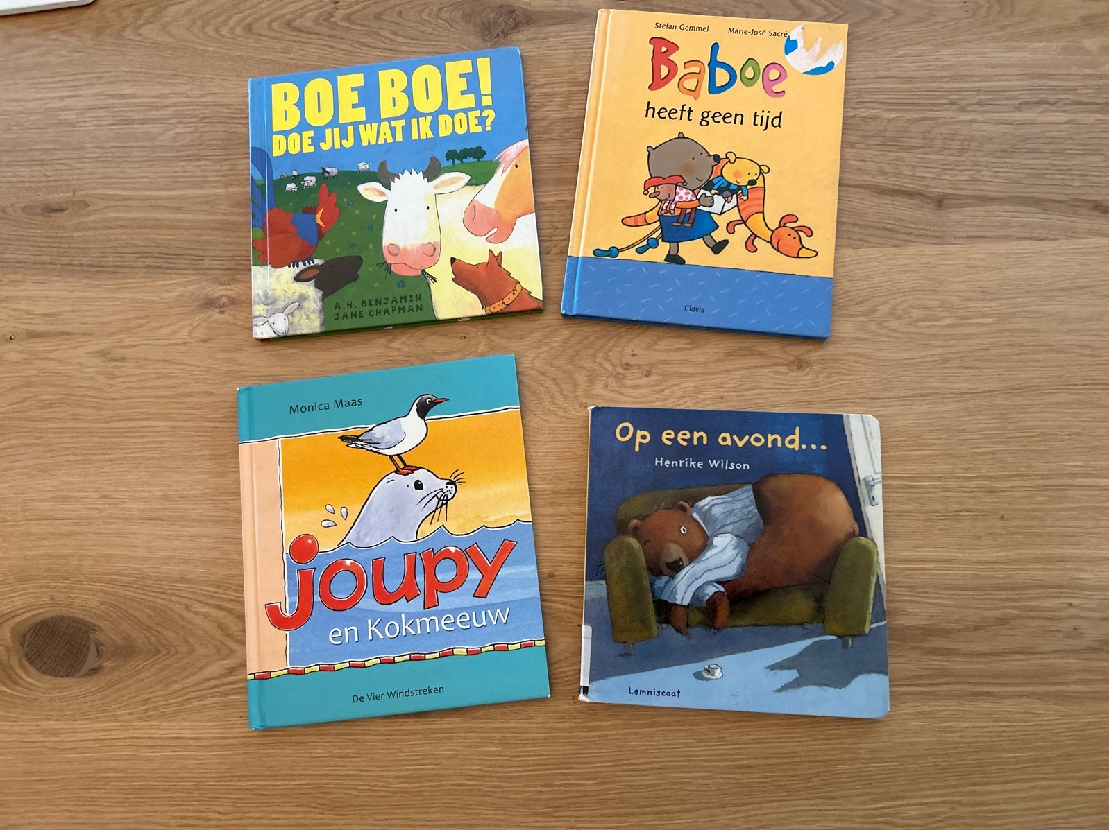 4 leuke kinderboeken: Joupy, Baboe, Op een avond, Boe Boe!, Gelezen, Fictie algemeen, Jongen of Meisje, Ophalen of Verzenden