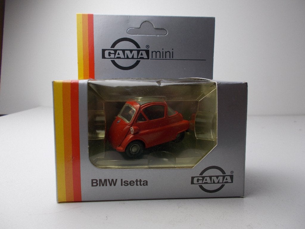 Vintage GAMA MINI 1150 (W-GERMANY) BMW ISETTA + DOOSJE!, Ophalen of Verzenden, Zo goed als nieuw, Auto, Gama