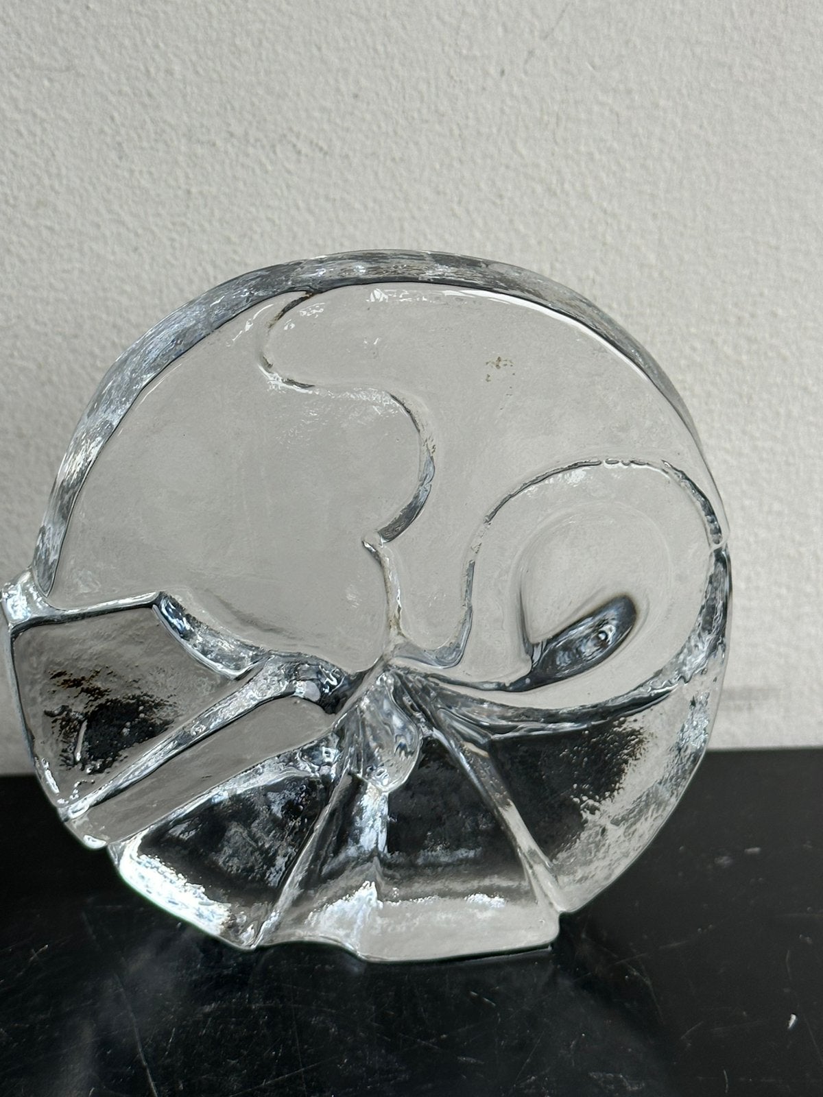 Royal Leerdam glas press papier Vogel reliëf 11 cm, Ophalen of Verzenden, Gebruikt