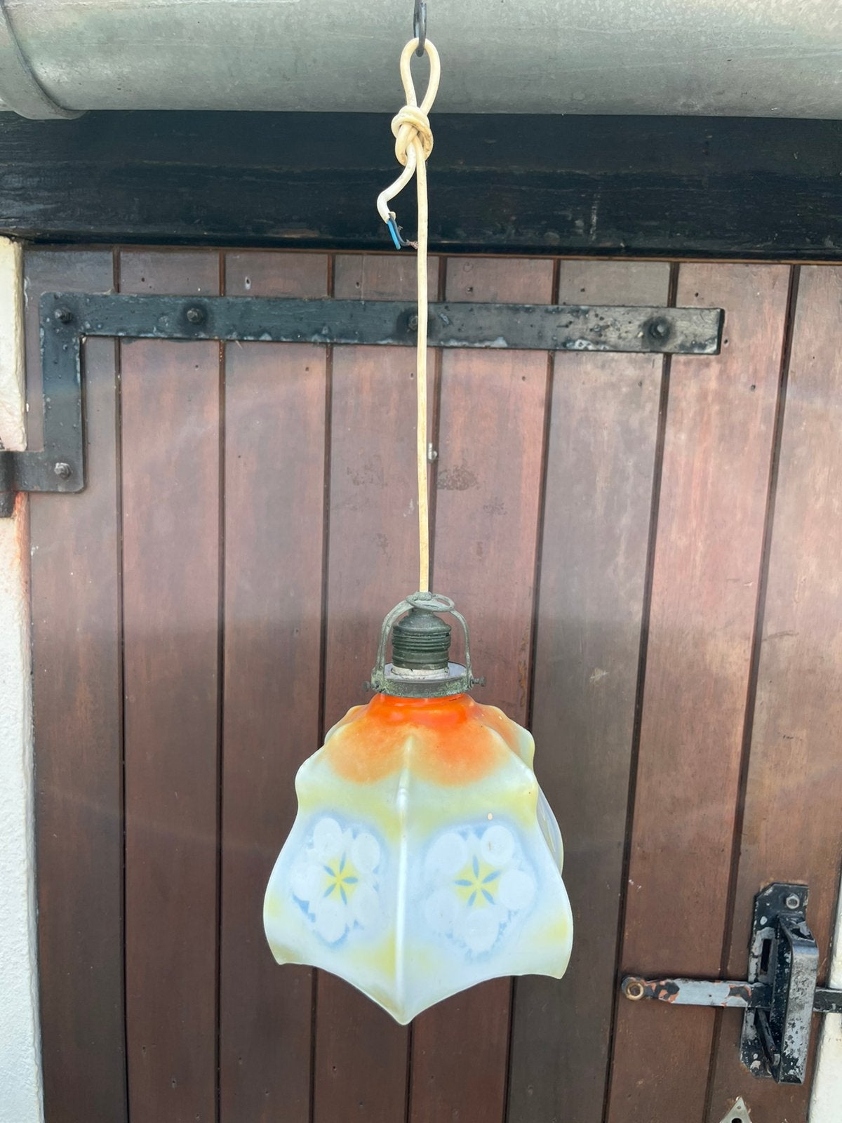 Hanglamp glas jaren 30-40 vintage retro midcentury €24,50, Ophalen of Verzenden, Glas