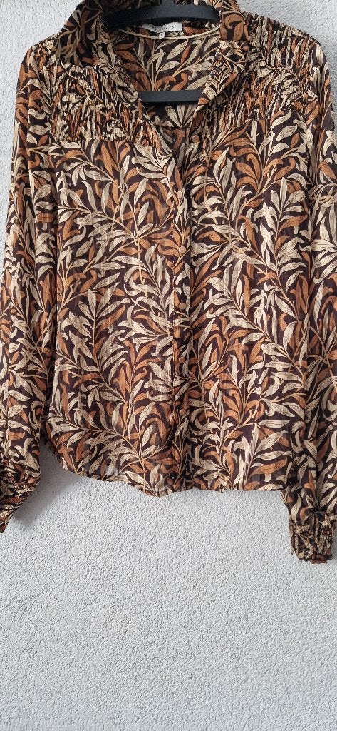 Nukus prachtige blouse Maat L, Kleding | Dames, Bruin, Verzenden, Maat 42/44 (L), Zo goed als nieuw
